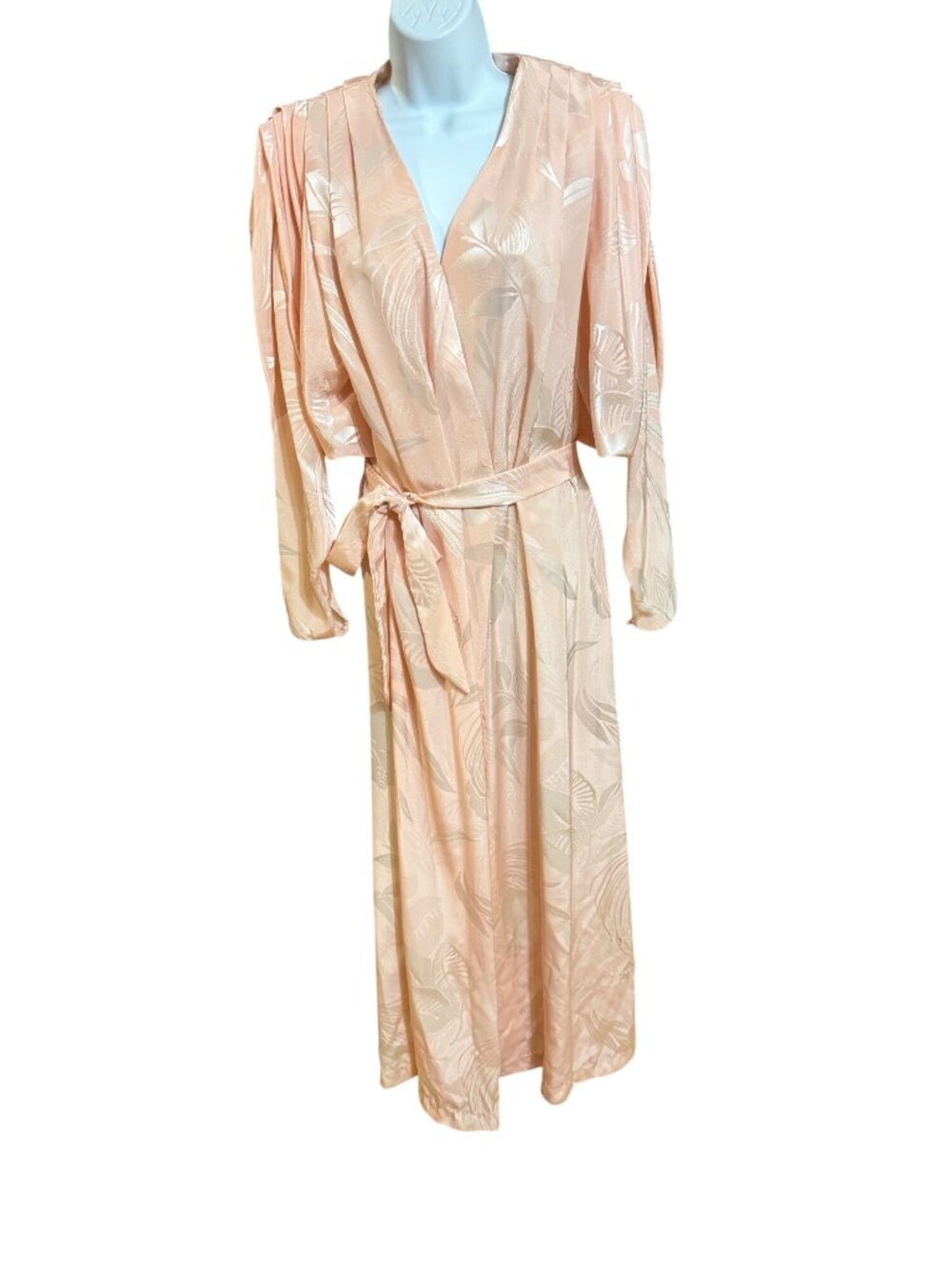 David Brown California Vintage  Floral Belted Long Sleeve Dress Medium